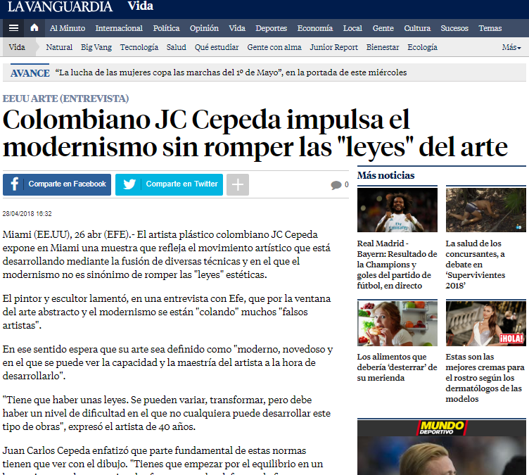 NOTA DE PRENSA LA VANGUARDIA DE ESPAÑA